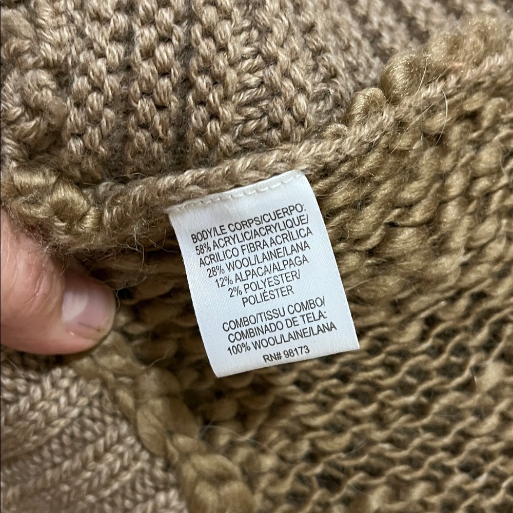 Women’s Taupe colored Shaggy, Chunky Fringe Knit Vest by Worth - Picture 5 of 6